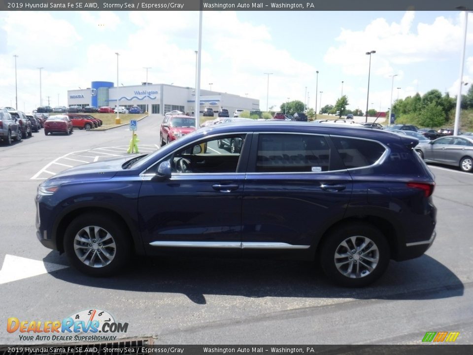 2019 Hyundai Santa Fe SE AWD Stormy Sea / Espresso/Gray Photo #6