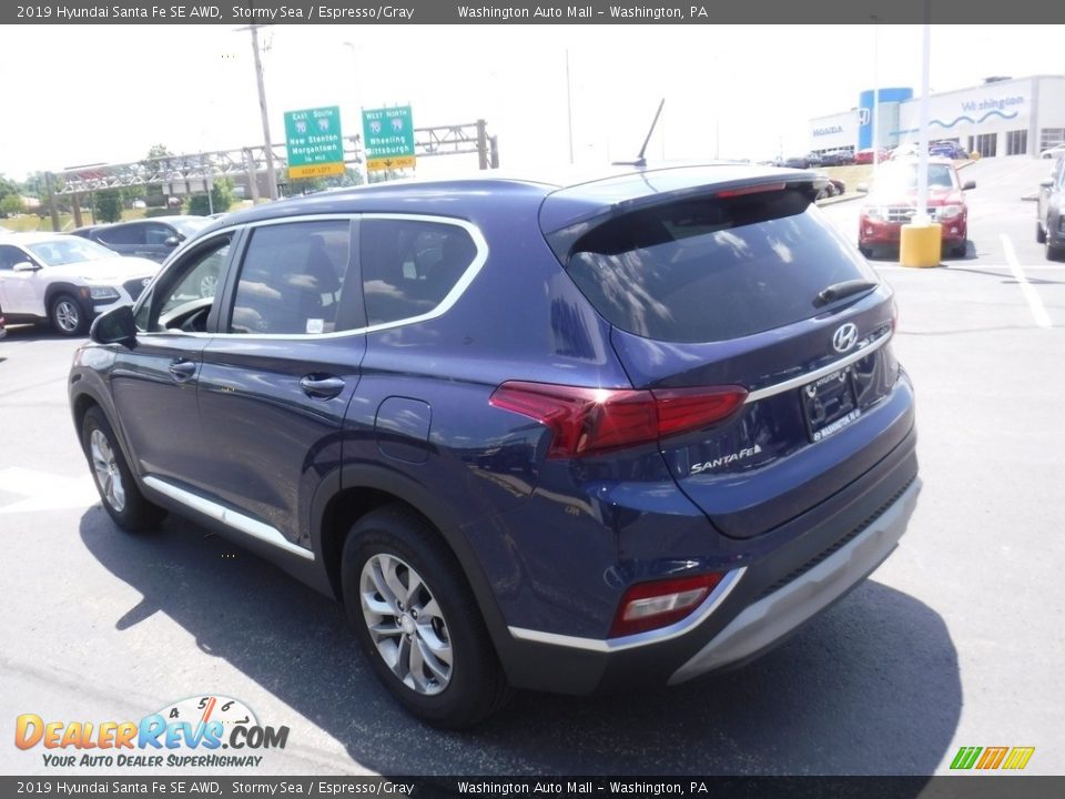 2019 Hyundai Santa Fe SE AWD Stormy Sea / Espresso/Gray Photo #7