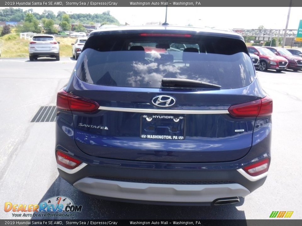 2019 Hyundai Santa Fe SE AWD Stormy Sea / Espresso/Gray Photo #8