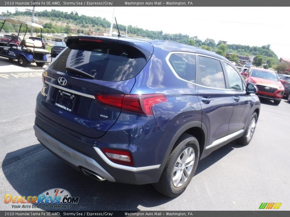 2019 Hyundai Santa Fe SE AWD Stormy Sea / Espresso/Gray Photo #9