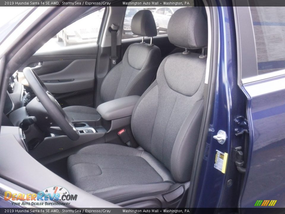 2019 Hyundai Santa Fe SE AWD Stormy Sea / Espresso/Gray Photo #13