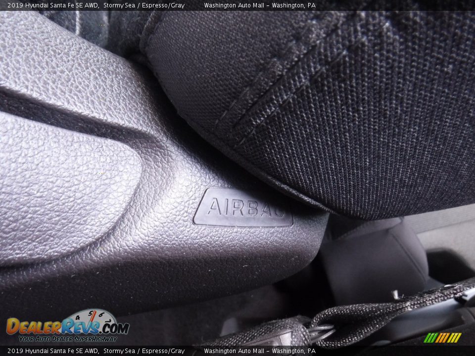 2019 Hyundai Santa Fe SE AWD Stormy Sea / Espresso/Gray Photo #14