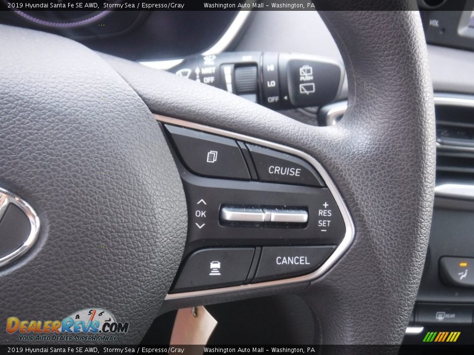 2019 Hyundai Santa Fe SE AWD Stormy Sea / Espresso/Gray Photo #19