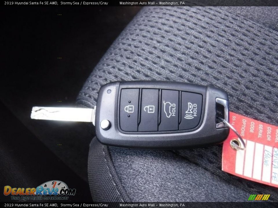 2019 Hyundai Santa Fe SE AWD Stormy Sea / Espresso/Gray Photo #25