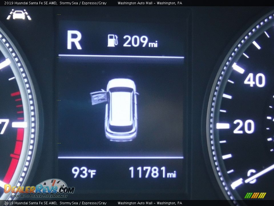 2019 Hyundai Santa Fe SE AWD Stormy Sea / Espresso/Gray Photo #28