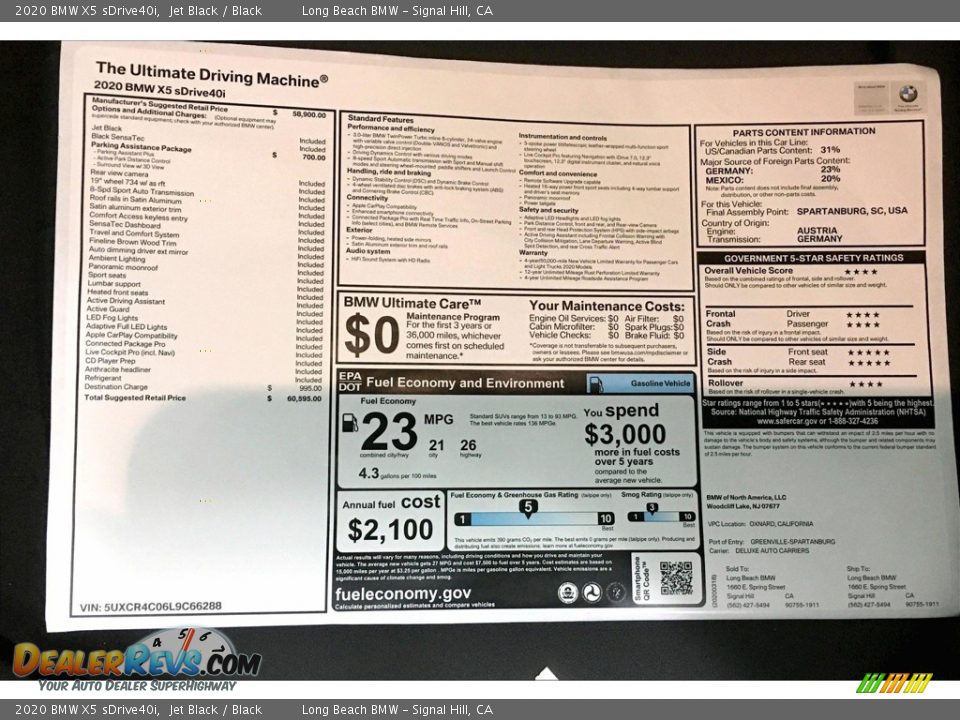 2020 BMW X5 sDrive40i Jet Black / Black Photo #17