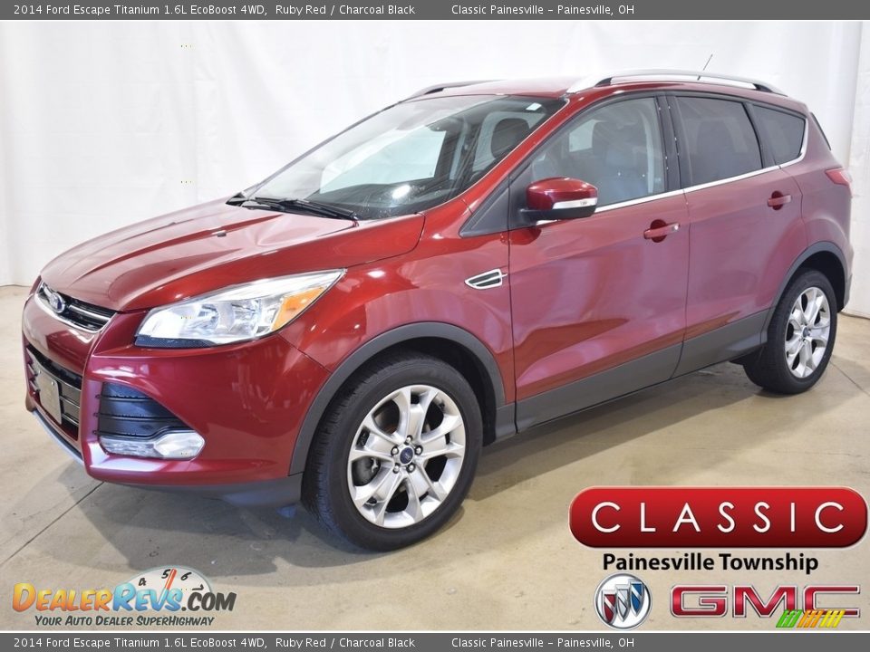 2014 Ford Escape Titanium 1.6L EcoBoost 4WD Ruby Red / Charcoal Black Photo #1