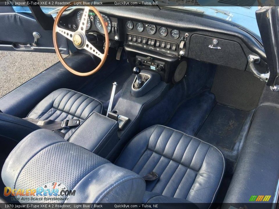 Black Interior - 1970 Jaguar E-Type XKE 4.2 Roadster Photo #9