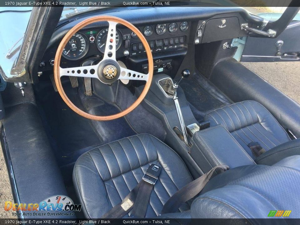 Black Interior - 1970 Jaguar E-Type XKE 4.2 Roadster Photo #10