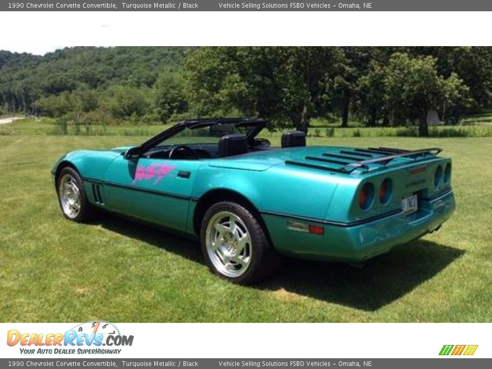 1990 Chevrolet Corvette Convertible Turquoise Metallic / Black Photo #6