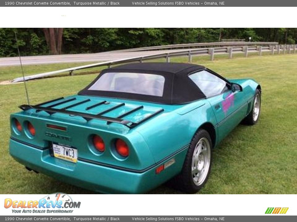 1990 Chevrolet Corvette Convertible Turquoise Metallic / Black Photo #7