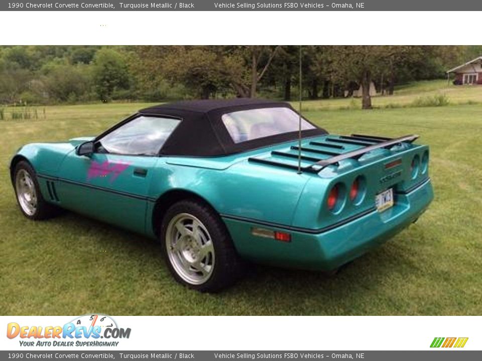 1990 Chevrolet Corvette Convertible Turquoise Metallic / Black Photo #9