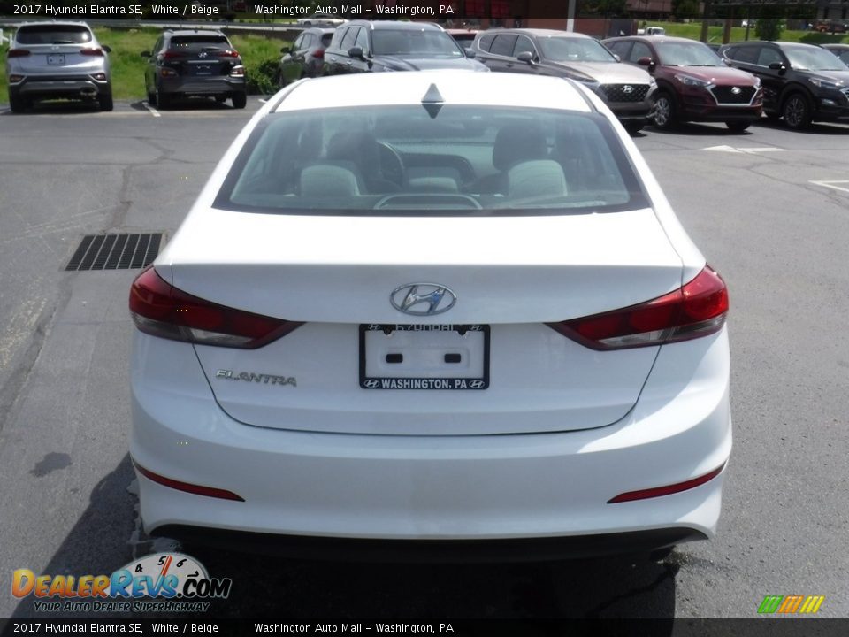 2017 Hyundai Elantra SE White / Beige Photo #7