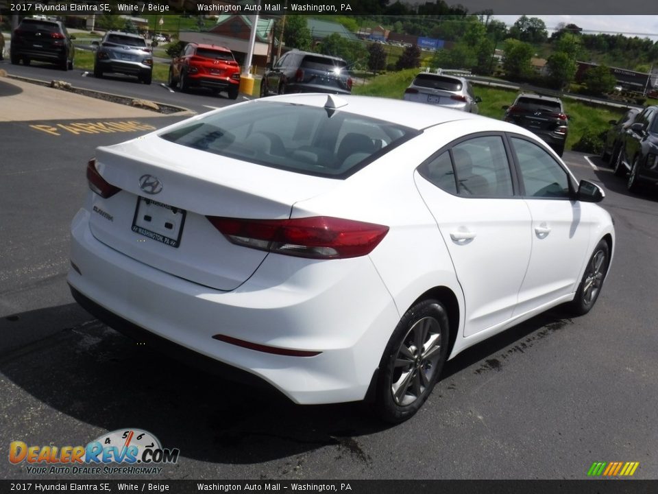 2017 Hyundai Elantra SE White / Beige Photo #8