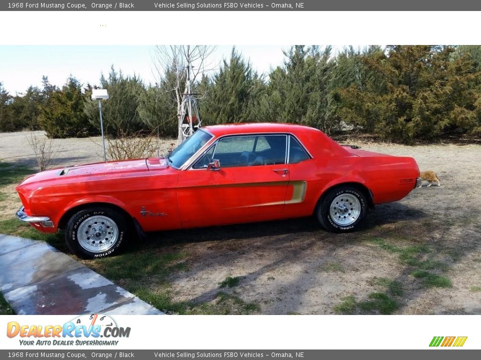 1968 Ford Mustang Coupe Orange / Black Photo #1