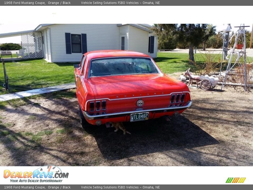 1968 Ford Mustang Coupe Orange / Black Photo #2