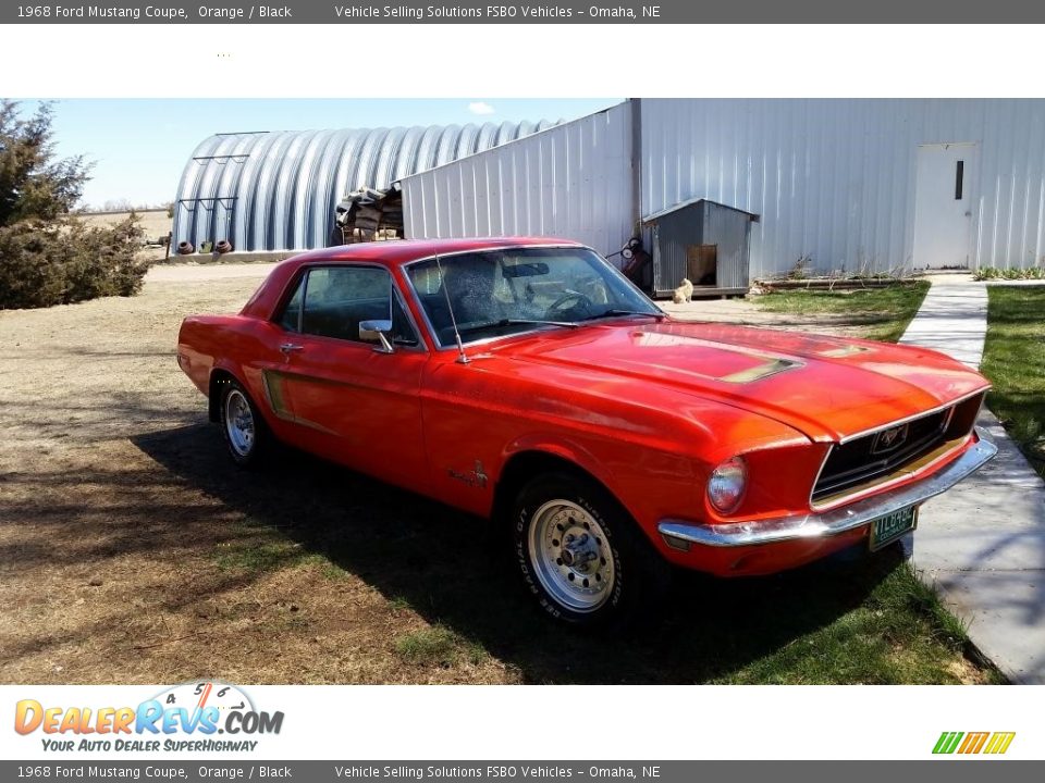 1968 Ford Mustang Coupe Orange / Black Photo #3