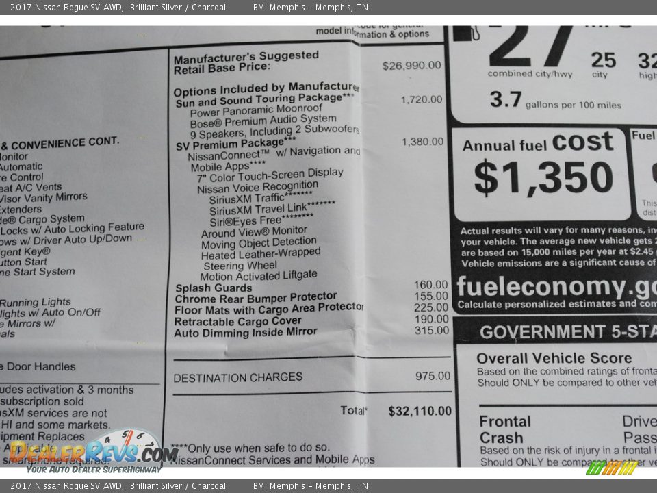 2017 Nissan Rogue SV AWD Brilliant Silver / Charcoal Photo #32