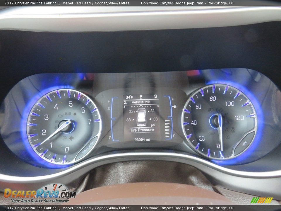 2017 Chrysler Pacifica Touring L Velvet Red Pearl / Cognac/Alloy/Toffee Photo #23