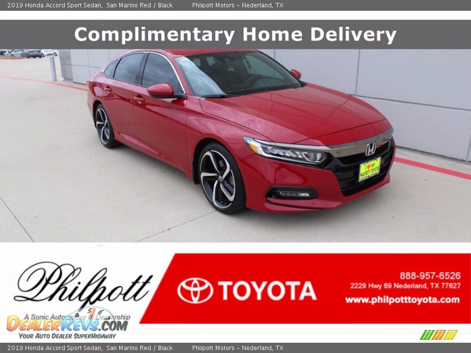 2019 Honda Accord Sport Sedan San Marino Red / Black Photo #1