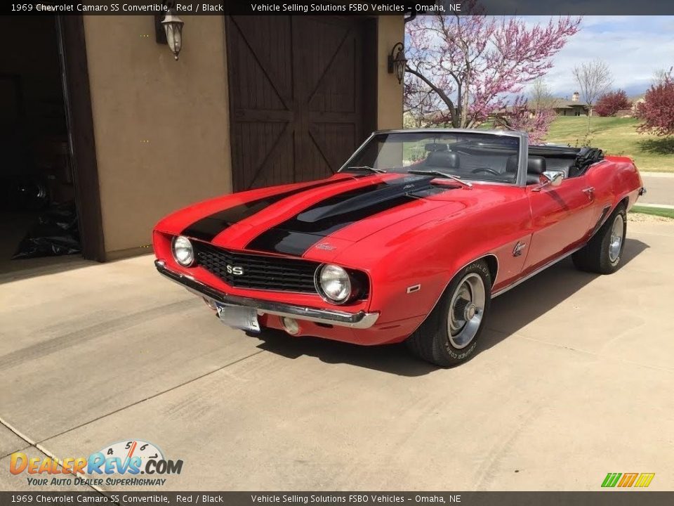 1969 Chevrolet Camaro SS Convertible Red / Black Photo #2