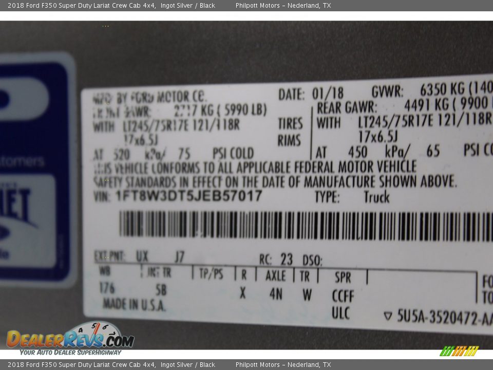 2018 Ford F350 Super Duty Lariat Crew Cab 4x4 Ingot Silver / Black Photo #31