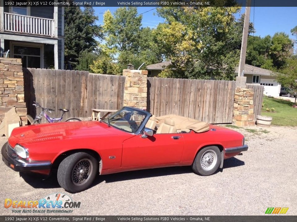 Signal Red 1992 Jaguar XJ XJS V12 Convertible Photo #1