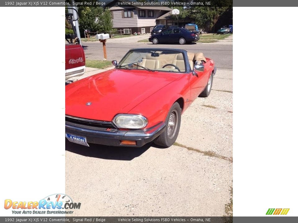 1992 Jaguar XJ XJS V12 Convertible Signal Red / Beige Photo #3