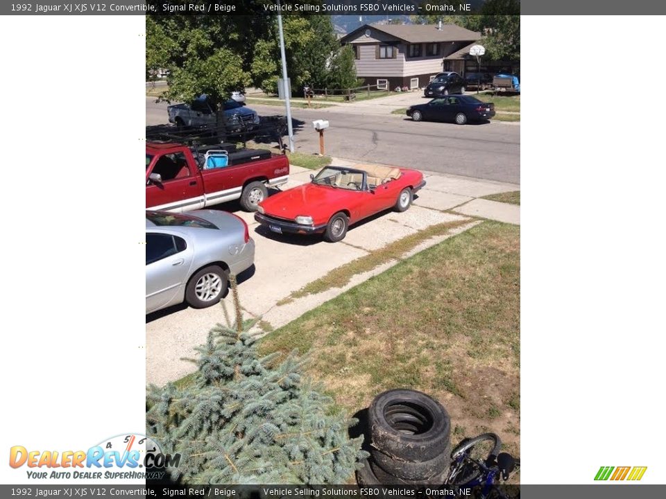 1992 Jaguar XJ XJS V12 Convertible Signal Red / Beige Photo #6