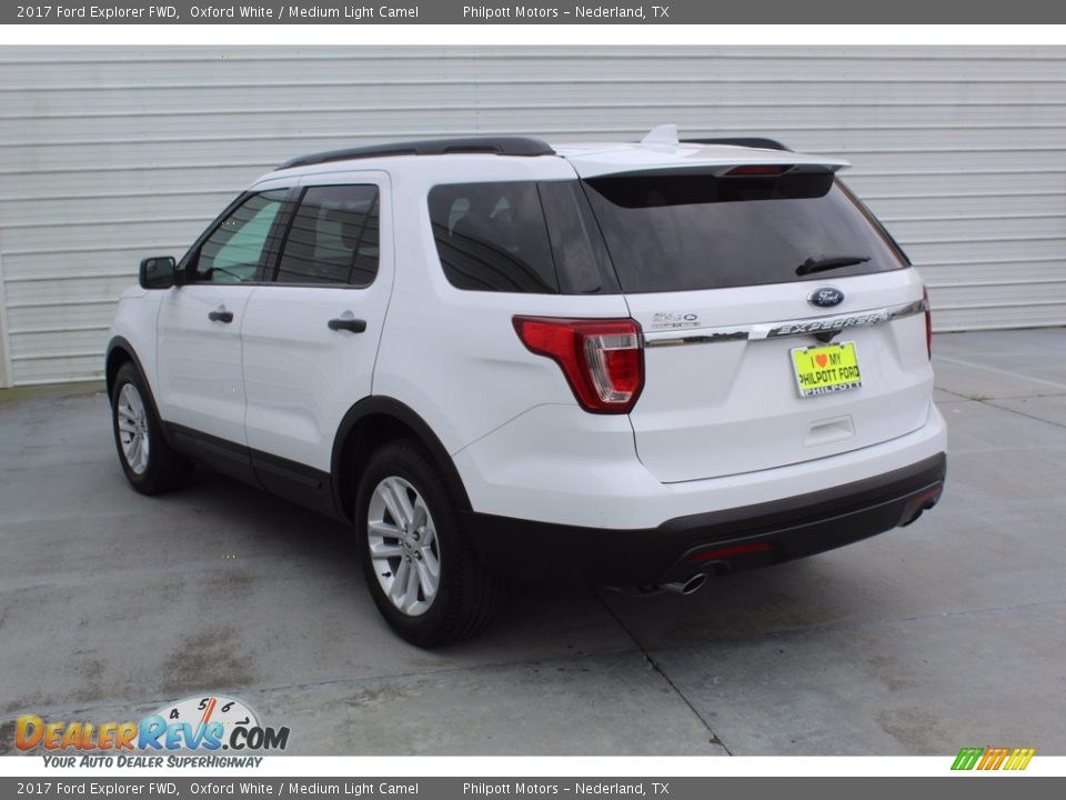 2017 Ford Explorer FWD Oxford White / Medium Light Camel Photo #7
