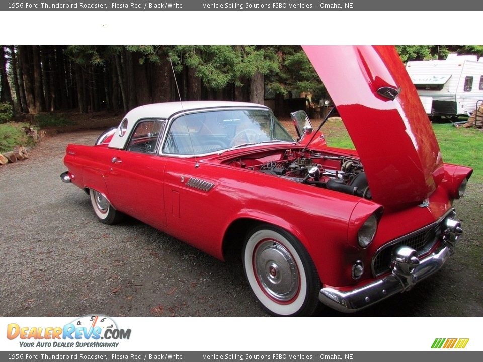 1956 Ford Thunderbird Roadster Fiesta Red / Black/White Photo #14