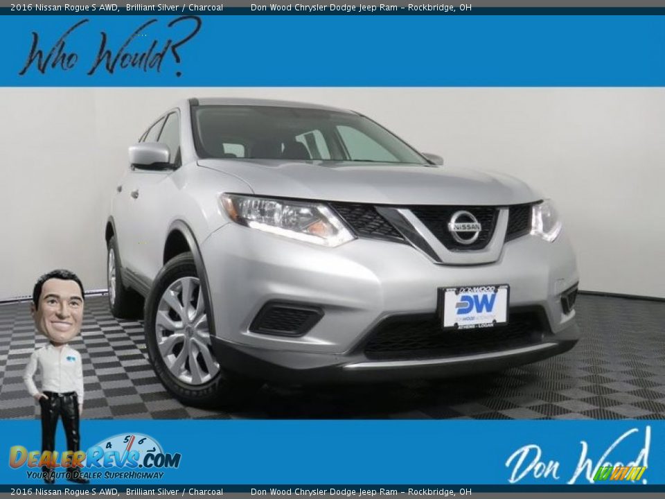 2016 Nissan Rogue S AWD Brilliant Silver / Charcoal Photo #1