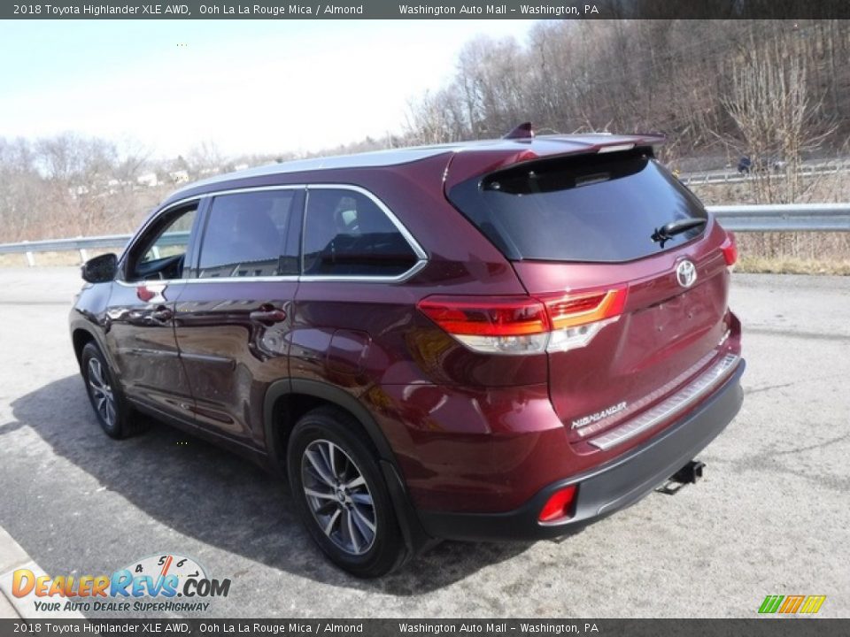 2018 Toyota Highlander XLE AWD Ooh La La Rouge Mica / Almond Photo #7