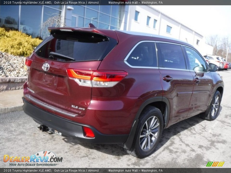 2018 Toyota Highlander XLE AWD Ooh La La Rouge Mica / Almond Photo #10