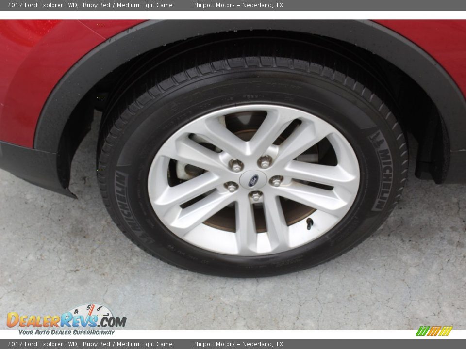 2017 Ford Explorer FWD Ruby Red / Medium Light Camel Photo #5