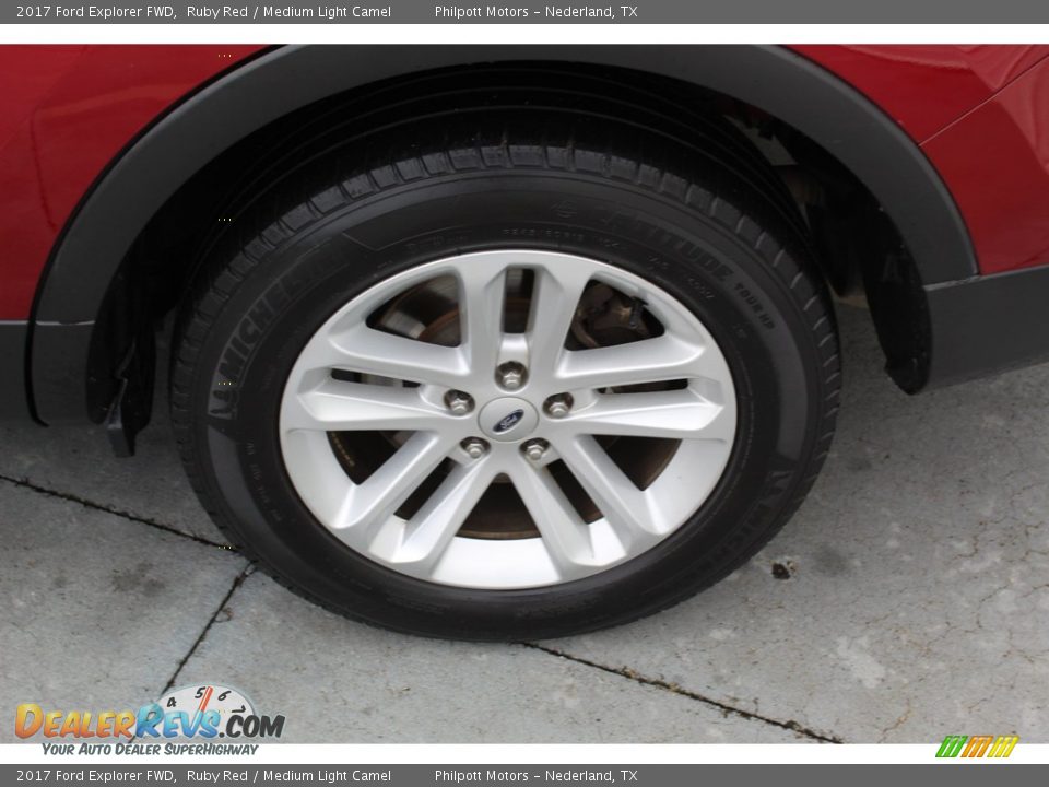 2017 Ford Explorer FWD Ruby Red / Medium Light Camel Photo #6