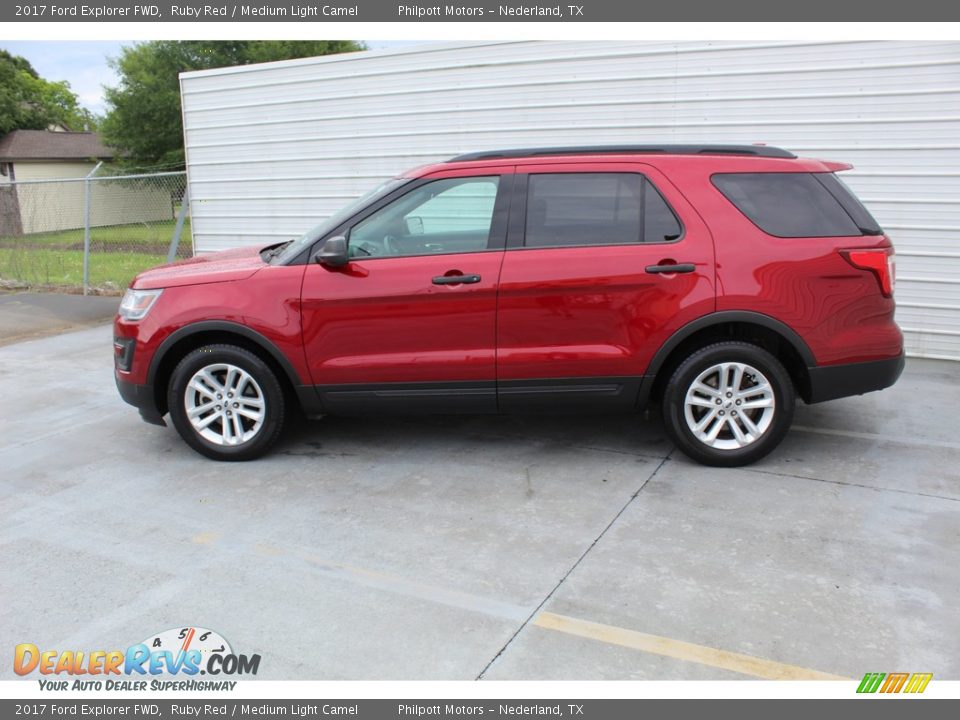 2017 Ford Explorer FWD Ruby Red / Medium Light Camel Photo #7
