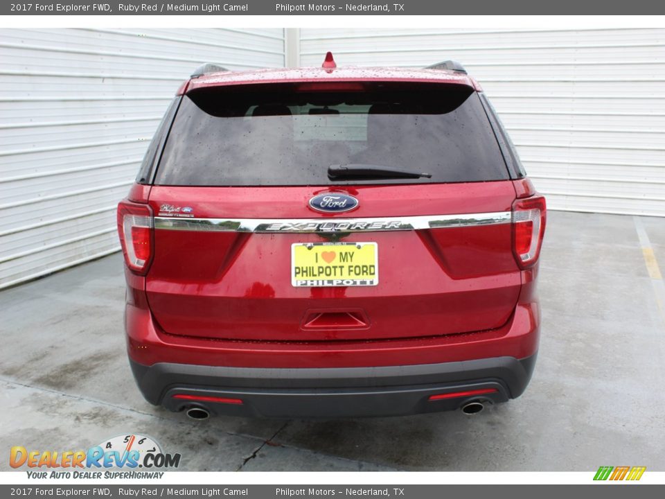 2017 Ford Explorer FWD Ruby Red / Medium Light Camel Photo #9