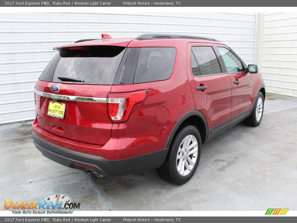 2017 Ford Explorer FWD Ruby Red / Medium Light Camel Photo #10