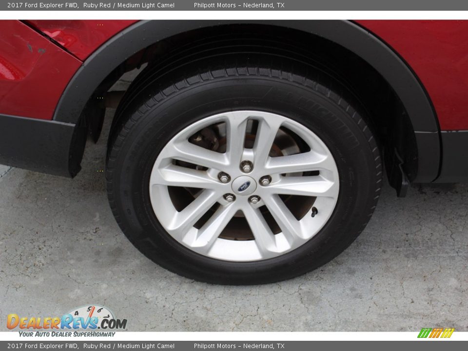 2017 Ford Explorer FWD Ruby Red / Medium Light Camel Photo #11