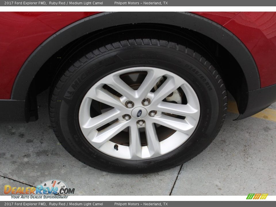 2017 Ford Explorer FWD Ruby Red / Medium Light Camel Photo #12