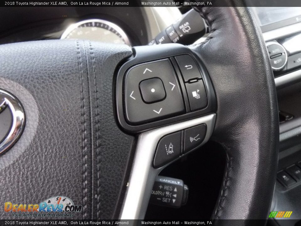 2018 Toyota Highlander XLE AWD Ooh La La Rouge Mica / Almond Photo #23