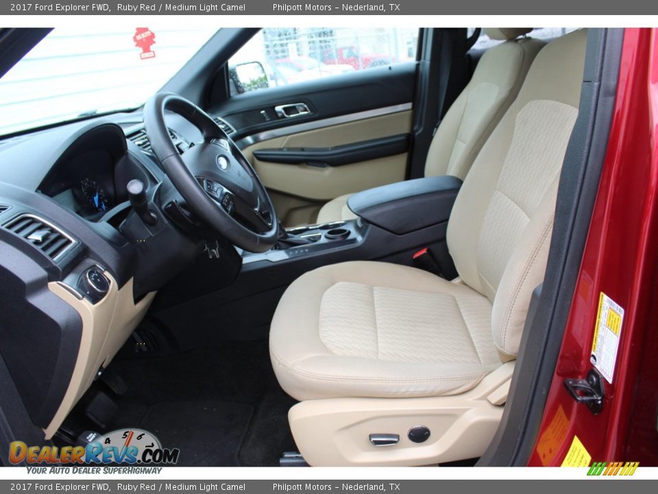 2017 Ford Explorer FWD Ruby Red / Medium Light Camel Photo #15