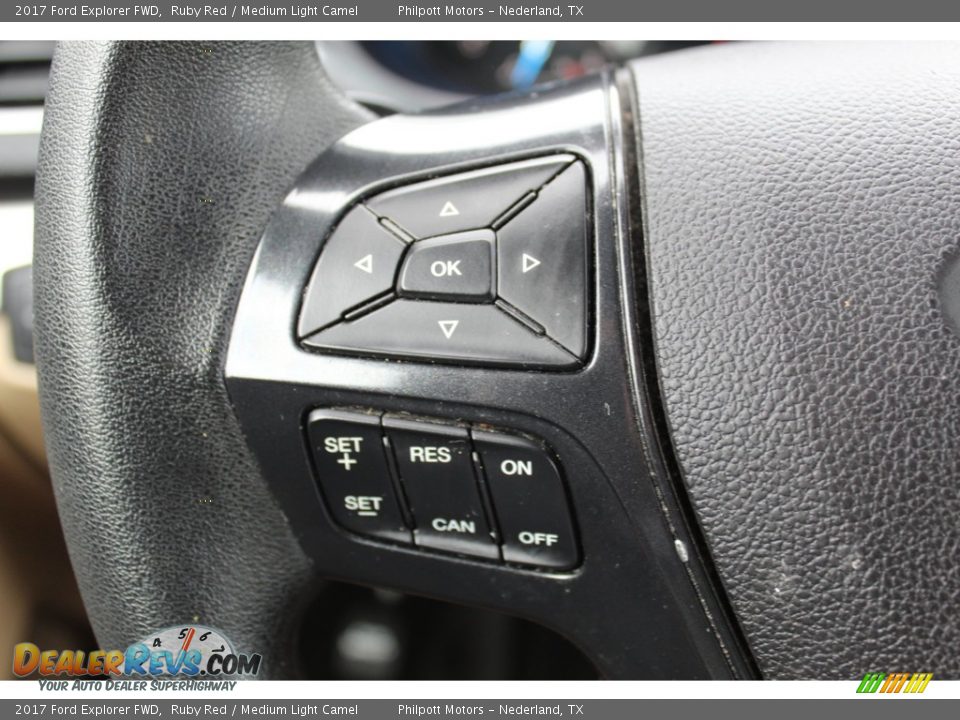 2017 Ford Explorer FWD Ruby Red / Medium Light Camel Photo #16