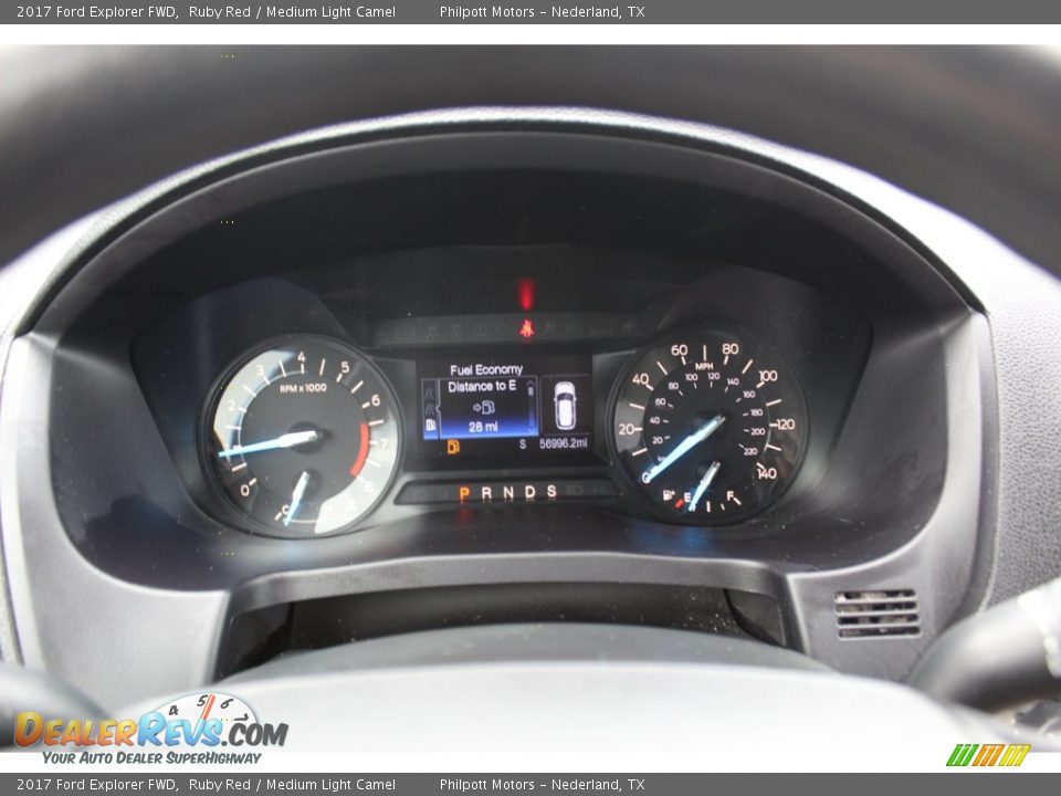 2017 Ford Explorer FWD Ruby Red / Medium Light Camel Photo #18