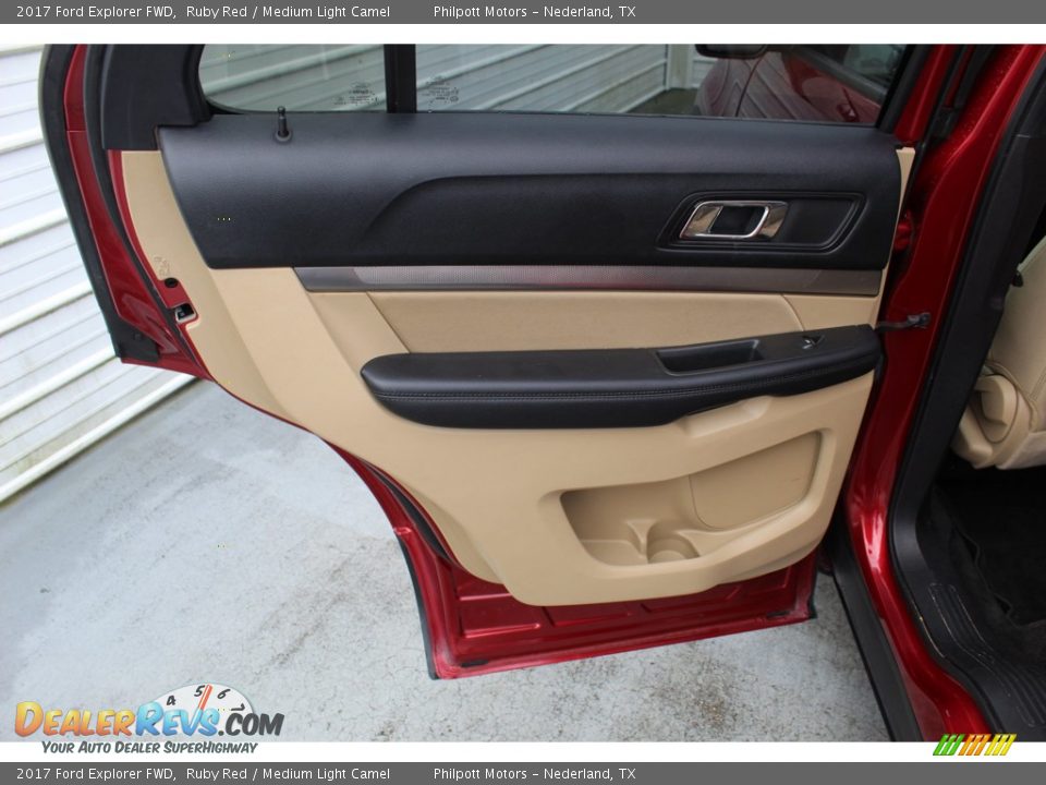 2017 Ford Explorer FWD Ruby Red / Medium Light Camel Photo #23