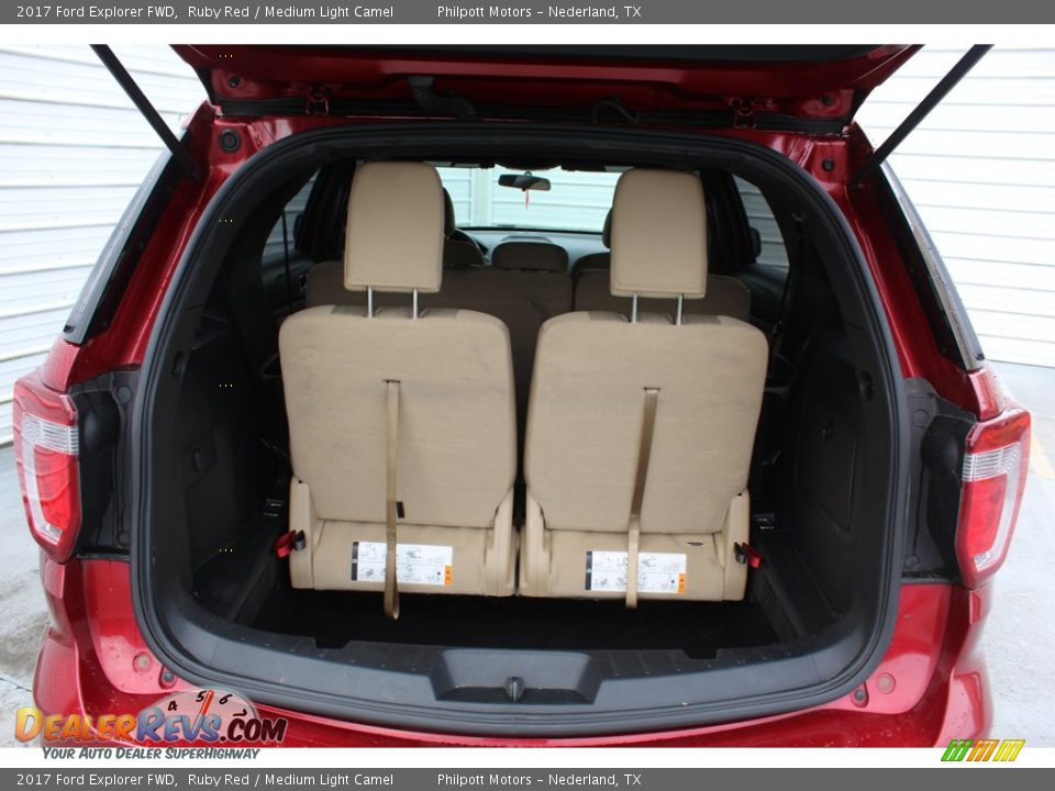 2017 Ford Explorer FWD Ruby Red / Medium Light Camel Photo #25
