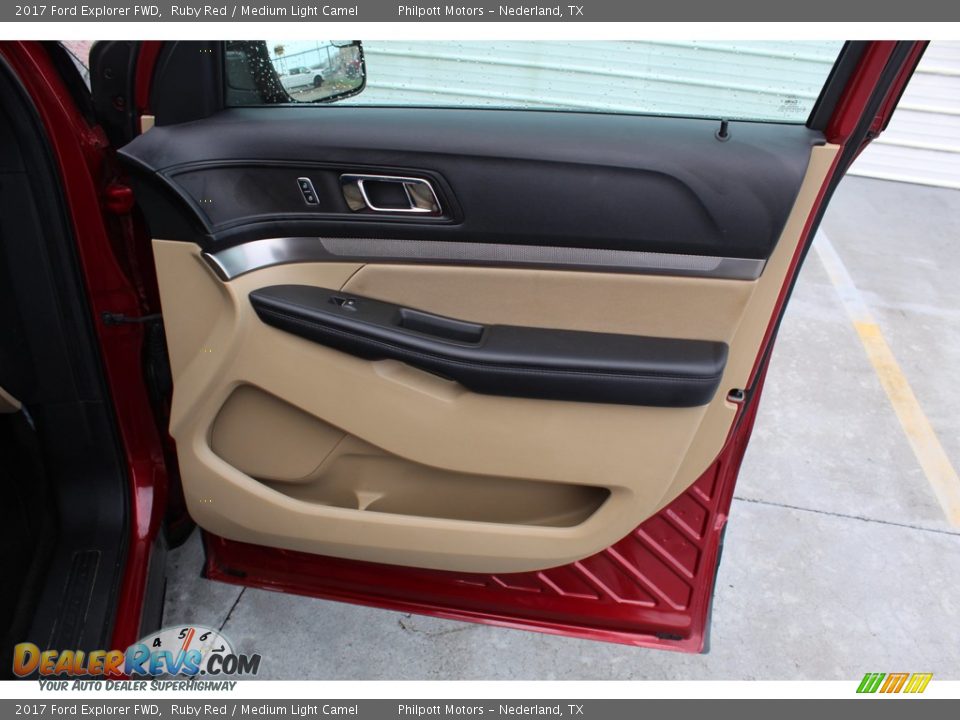 2017 Ford Explorer FWD Ruby Red / Medium Light Camel Photo #28