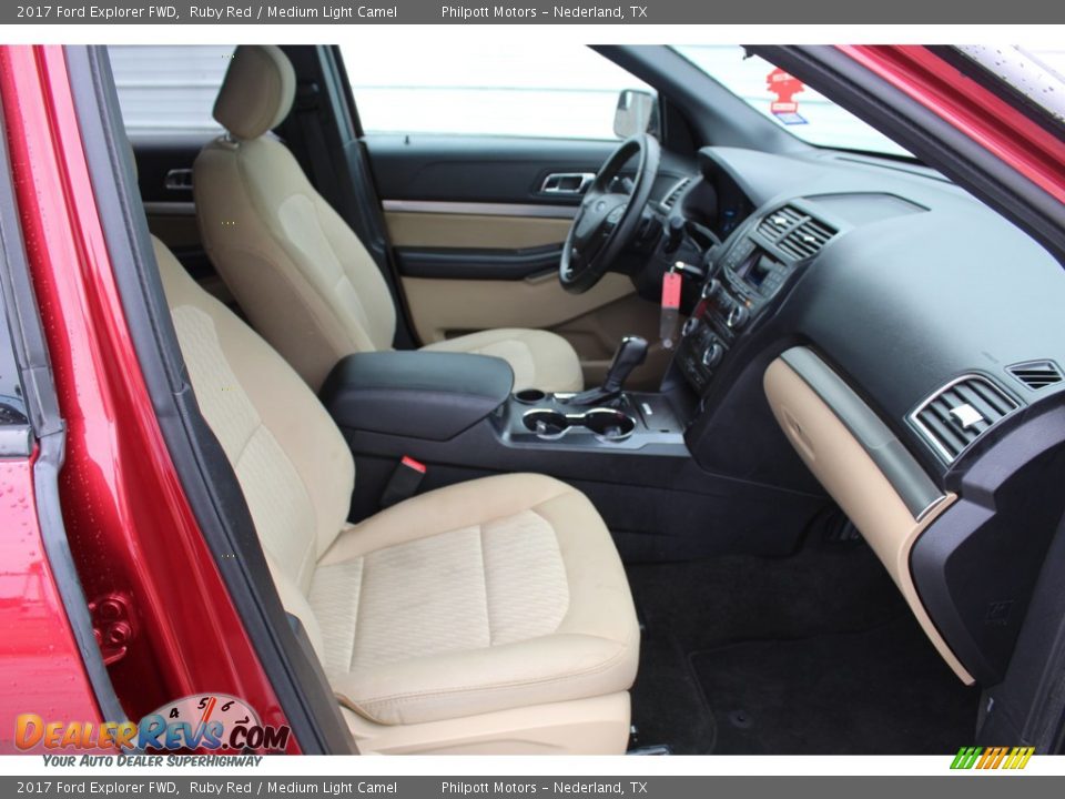 2017 Ford Explorer FWD Ruby Red / Medium Light Camel Photo #29