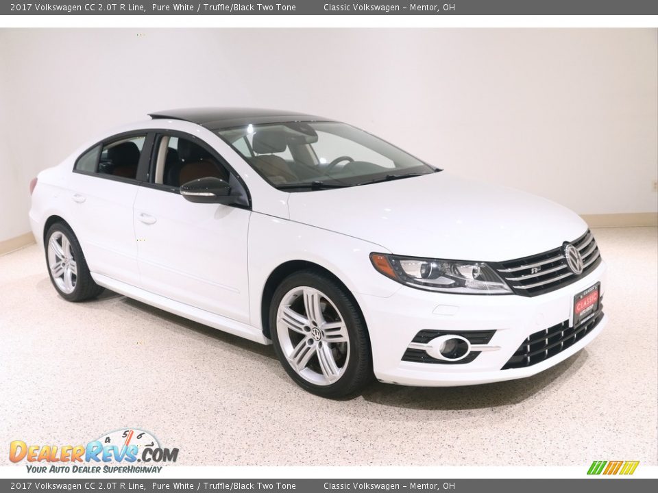 2017 Volkswagen CC 2.0T R Line Pure White / Truffle/Black Two Tone Photo #1